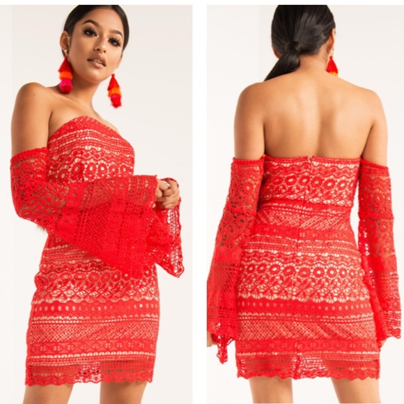 AKIRA Dresses & Skirts - AKIRA In a Minute Red Lace Mini Dress NWT C9